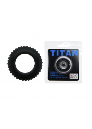 Эрекционное кольцо "TITAN", черное, 3.3 см